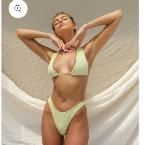 Stone Fox Swim Free People Bikini Top Rico Top in Pomelo Large Terry Cloth Boho - Picture 1 of 10